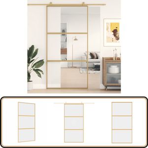 vidaXL Schuifdeur Goud 102,5x205 cm ESG-glas Schuifdeur - Glazen Schuifdeur - Schuifpui - Binnendeur - Sliding Doors