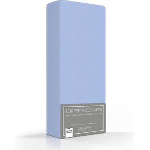 Comfortabele Dubbel Jersey Topper Hoeslaken Blauw | 150x200| Heerlijk Zacht | Extra Dikke Kwaliteit