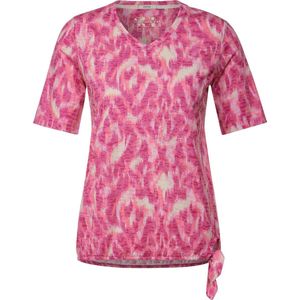 CECIL Blur Print Burnout T-shirt Dames T-shirt - pink sorbet - Maat M