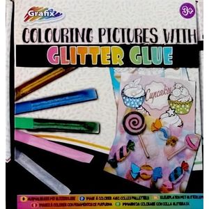 Grafix Kleurset Glitter Glue Junior Papier/lijm 6-delig
