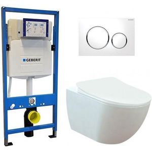 Geberit UP 320 Toiletset - Inbouw WC Hangtoilet Wandcloset - Creavit Mat Wit Geberit Sigma-20 Wit
