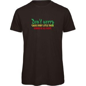 T-shirt Zwart S - Don't worry - soBAD. | T-shirt unisex | T-shirt mannen | T-shirt dames | Regular fit | Voetbal