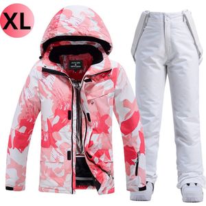 Livano Skipak - SkiBroek - Skijas - Ski Suit - Wintersport - Dames - 2-Delig - Wit - Maat XXL