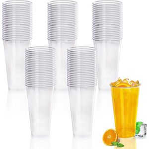 100 Stuks 300 ml Herbruikbare Harde Plastic Bekers – Perfect voor Feestjes, Verjaardagen en Bruiloften, Ideaal voor Champagne, Dranken en Desserts