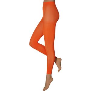 Apollo - Dames party legging - 60 denier - Fluor oranje - Maat L/XL - Neon Legging - Gekleurde legging - Legging carnaval