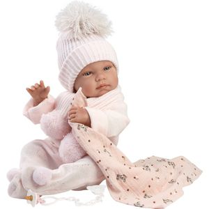 Llorens full body babypop meisje Tina met kleding en speen 43 cm