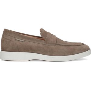 Manfield - Heren - Taupe suède loafers - Maat 46