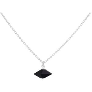 ARLIZI 2355 Ketting zwart Swarovski kristal spike hanger - sterling zilver - 44 cm