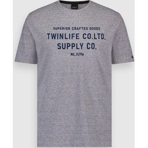 Twinlife Heren T. Crew Injection Naps - T-Shirts - Ademend - Duurzaam - Blauw Grijs - L