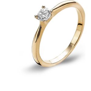 Twice As Nice Ring in 18kt verguld zilver, solitaire 4 mm 56