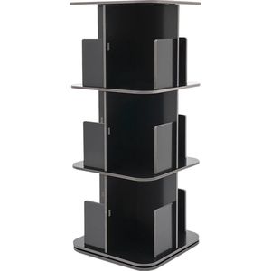 RM Store® - Roterende Boekenkast - Boekenopslag - Opbergkast - Roterend Ontwerp - Goede Stabiliteit - Zwart - 39 x 39 x 97 cm.