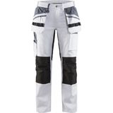 Blaklader Dames Schildersbroek met stretch 7910-1000 - Wit/zwart - C36