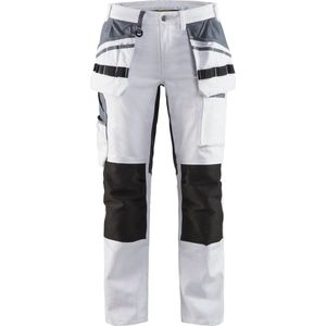 Blaklader Dames Schildersbroek met stretch 7910-1000 - Wit/zwart - C36