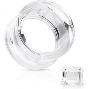 10 mm double flared tunnel transparant