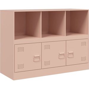 vidaXL - Dressoir - 99x39x73 - cm - staal - roze