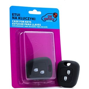 Zwarte siliconen sleutel hoes - geschikt voor Peugeot / Citroen / Toyota - Type met centrale afstandbediening