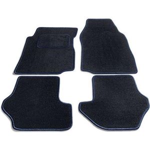 PK Automotive Complete Premium Velours Automatten Zwart Met Donkerblauwe Rand Ford Fiesta 1989-1997