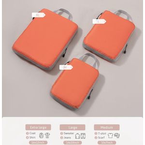Samendrukbare bagageblokken, uitbreidbare kofferorganiser, lichtgewicht reizen, bagage-organizer, verpakkingszakken, opbergzakken, reisbenodigdheden, tas, 3 stuks (oranje)