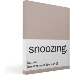 Snoozing - Katoen - Kussenslopen - Set van 2 - 40x60 cm - Taupe