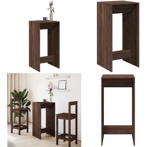 vidaXL Bartafel 51x50x103,5 cm bewerkt hout bruin eikenkleurig - Bartafel - Bartafels - Statafel - Statafeltje