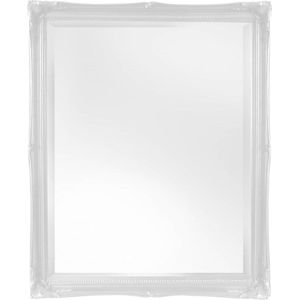 Brede Schouw Spiegel Ethan Buitenmaat 91x117 cm Wit horizontaal of verticaal ophangen of neerzetten - Witte wandspiegel - Spiegel rechtoek wit