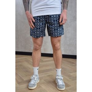 PURE PATH Shorts With All-over-print And Cords Broeken Heren - Donkerblauw - Maat XL