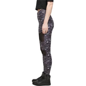 Urban Classics - Tech Mesh AOP blackuniverse Sportlegging - L - Zwart