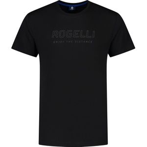 Rogelli Logo T-Shirt Sportshirt - Korte Mouwen - Heren - Zwart - Maat XL