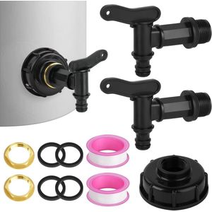 Handige Waterkraan Set voor Regenwatertonnen en Tuinslangen - 3/4 Inch, 2 Stuks