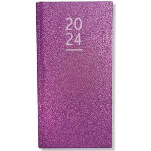 2024 Agenda - Glitter Pocket Weekagenda 7D/2P - Pocket Hardcover - 8x15,5cm