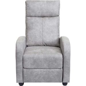 Cosmo Casa TV Fauteuil - Relaxfauteuil - Ligfauteuil - Verstelbare Fauteuil - Stoffen/Bekleding - Vintage Look - Lichtgrijs