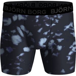 Björn Borg Performance boxers - microfiber heren boxers lange pijpen (1-pack) - blauw dessin - Maat: XL