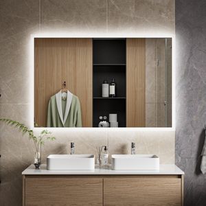 Cityline Badkamer Spiegel met verlichting - ""Oristano"" - 80 x 120 cm - LED & Anti-condens - Instelbare lichtkleur - Dimbaar - Touch bediening - Verlichting rondom