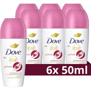 Dove Advanced Care Go Fresh Anti-Transpirant Deodorant Roller - Pomegranate - 6 x 50 ml - Voordeelverpakking