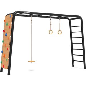 BERG PlayBase Large TL 3-in-1 Speeltoestel - Rekstok en Ladder - Schommel disc - Turnringen - Klimmuur