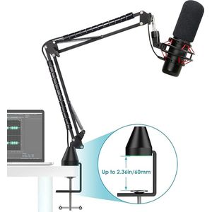 professional microphone arm - QuadCast Boom Arm Stand / microfoonhouder, microphone arm standard adjustable microphone stand 39.1 x 12.3 x 5.7 cm