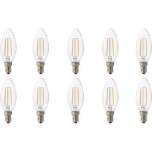 LED Lamp 10 Pack - Kaarslamp - Filament - E14 Fitting - 4W - Natuurlijk Wit 4200K