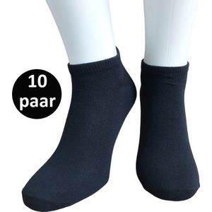 WeirdoSox Sneaker Sokken - 10 paar - Unisex - Zwart - Maat 43/46 - Enkel sokken - Korte sokken