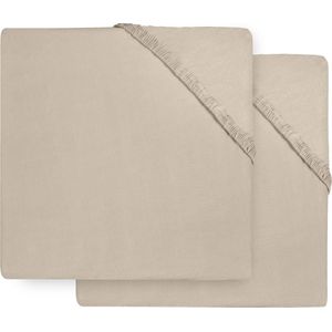 Jollein - Baby Hoeslaken Boxmatras Jersey (Nougat - 2 Stuks) - Katoen - Hoeslaken Box - 75x95cm