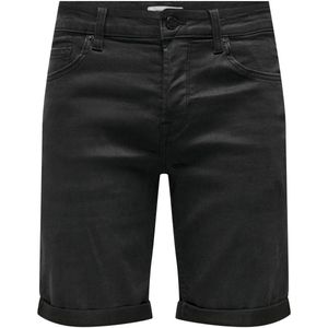 ONLY & SONS ONSPLY BLK JOG 8581 PIM DNM SHORTS NOOS Heren Broek - Black Denim