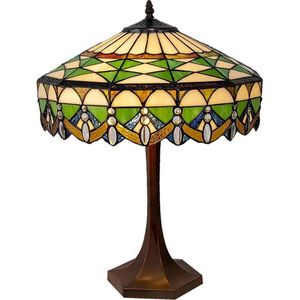 Tafellamp Tiffany ø 41*57 cm E27/max 2*60W Groen | 5LL-6086