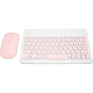 Draadloze Toetsenbordmuisset 10 Inch Computertoetsenborden Muiscombinatie voor Tablet Mobiele Telefoon (PINK)