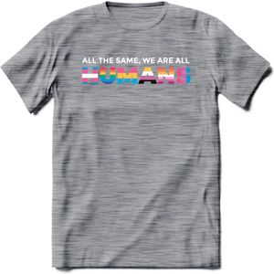 All The Same | Pride T-Shirt | Grappig LHBTIQ+ / LGBTQ / Gay / Homo / Lesbi Cadeau Shirt | Dames - Heren - Unisex | Tshirt Kleding Kado | - Donker Grijs - Gemaleerd - L