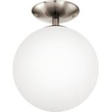 EGLO Rondo - Plafondlamp - 1 Lichts - Ø250mm. - Nikkel-Mat - Wit