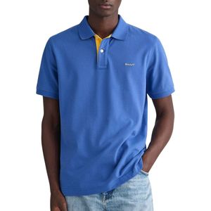 Gant Contrast Piqué Poloshirt Blauw - Maat XL - Heren