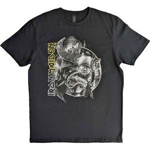 Iron Maiden - The Future Past Tour '23 Greyscale Heren T-shirt - 2XL - Zwart