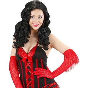 Widmann - Pruik, Jessica Zwart - Zwart - Carnavalskleding - Verkleedkleding