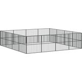 vidaXL-Hondenkennel-16-panelen-gepoedercoat-staal-zwart