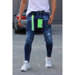Skinny jeans Herenjeans Beschadigde Denim Broek Slim Fit Skinny Zip Enkel Jongens Casual Stretch Broek Hip Hop Ripped Jeans Alle Taille Maten W36