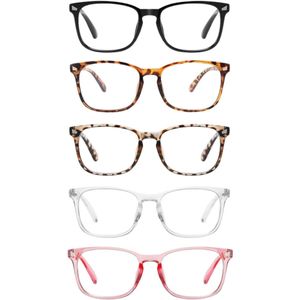 XYZ Eyewear Set van 5 Leesbrillen +3.50 - Dames - Heren - Leesbrillen - Trendy - Lees bril - Leesbril met sterkte - Voordeel - Stijlvol - Met sterkte +3.50